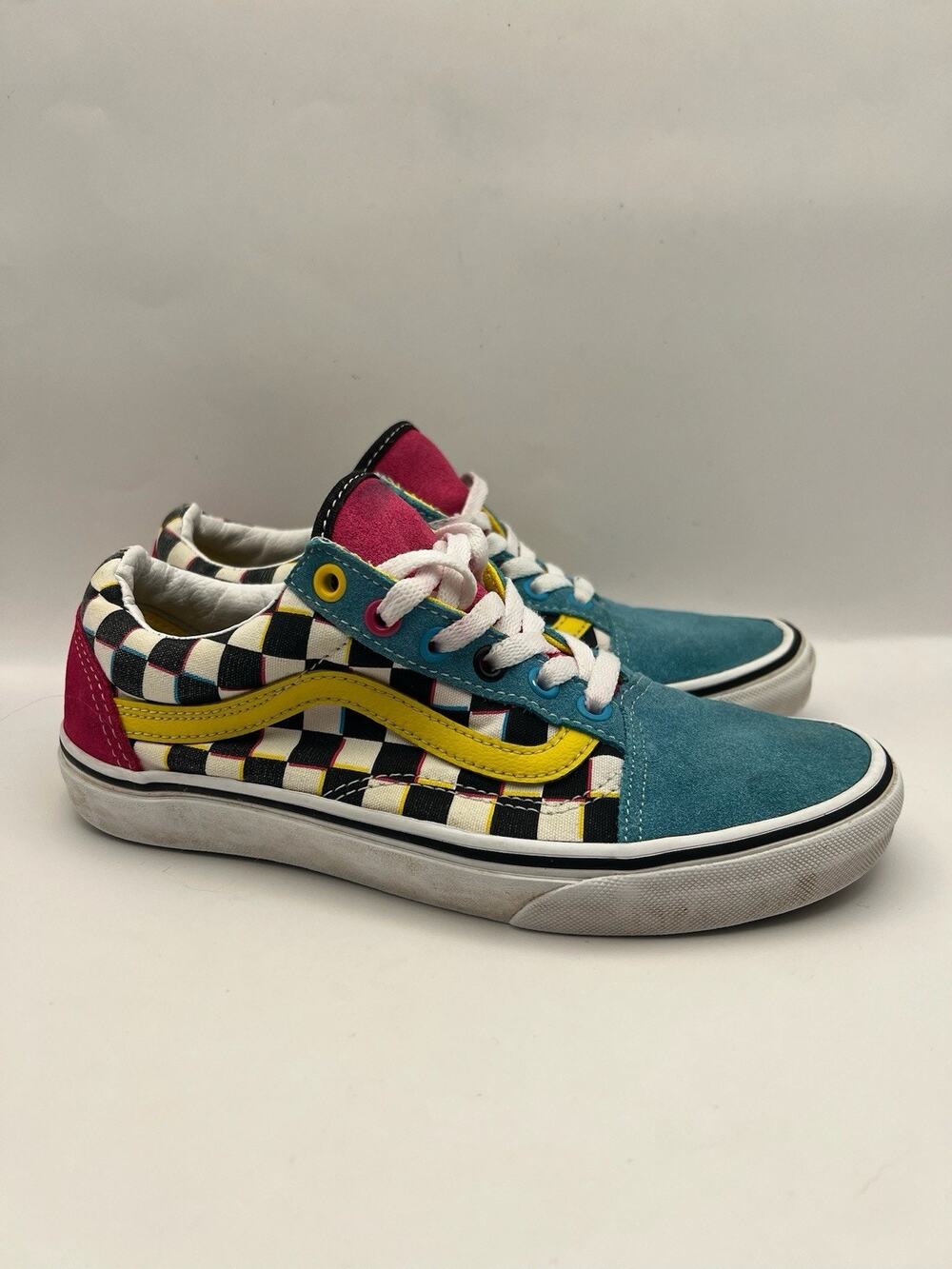 Vans Old Skool Crazy Checks Sneakers Women Size 7.5 Men Size 6